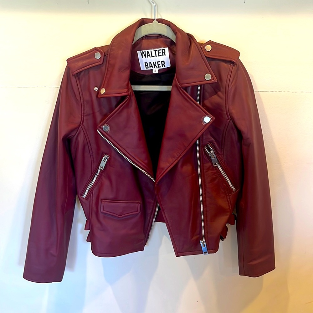 Walter Baker Liz Leather Jacket in Oxblood